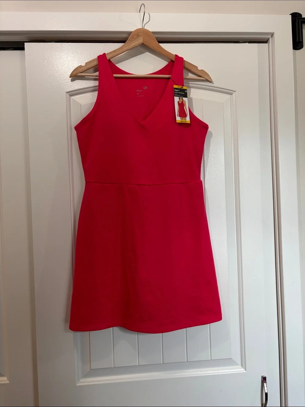 GAP Bright Red V-Neck Sleeveless Mini Dress - Picture 1 of 10